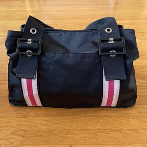 Franco Sarto Black Nylon Handbag. Size 16”L x 6”W x 11”H